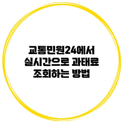 교통민원24에서 실시간으로 과태료 조회하는 방법