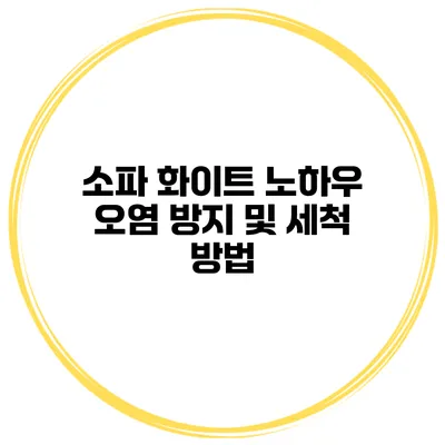 소파 화이트 노하우 오염 방지 및 세척 방법