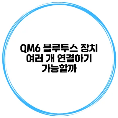 QM6 블루투스 장치 여러 개 연결하기 가능할까?