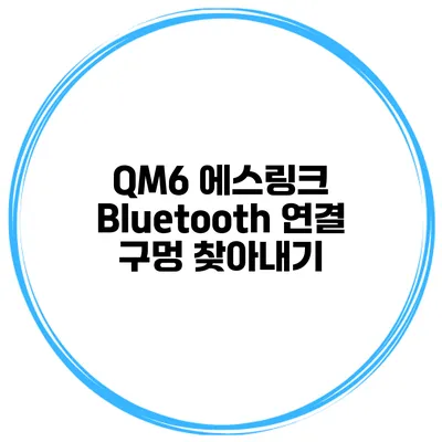 QM6 에스링크 Bluetooth 연결 구멍 찾아내기