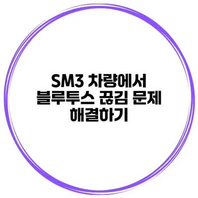 SM3 차량에서 블루투스 끊김 문제 해결하기