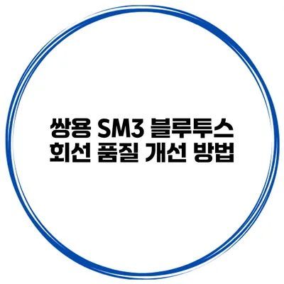 쌍용 SM3 블루투스 회선 품질 개선 방법