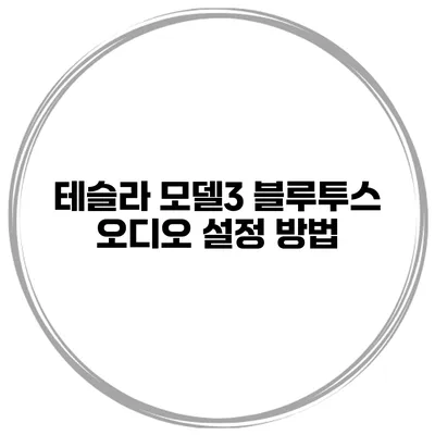 테슬라 모델3 블루투스 오디오 설정 방법